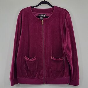 Anthony Velvet Zipper Jacket with Pockets size L